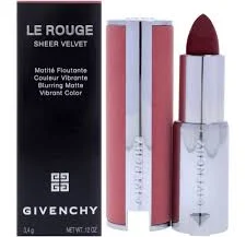 Le Rouge Sheer Velvet Matte Lipstick - 37 Rouge Graine by Givenchy for Women - 0.12 oz Lipstick (Refillable)