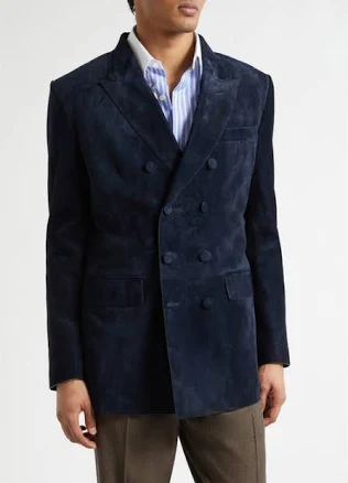 TOM FORD Men's Cashmere Suede Peacoat