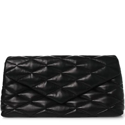Saint Laurent 2021 Quilted Lambskin Puffer Clutch