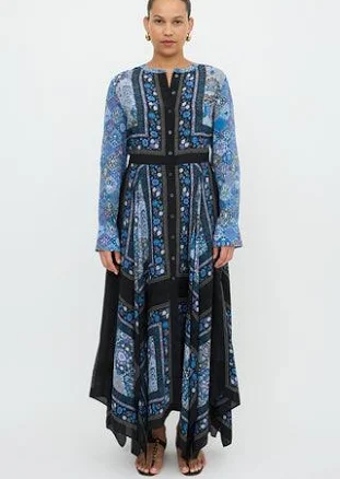Silk Scarf Maxi Dress
