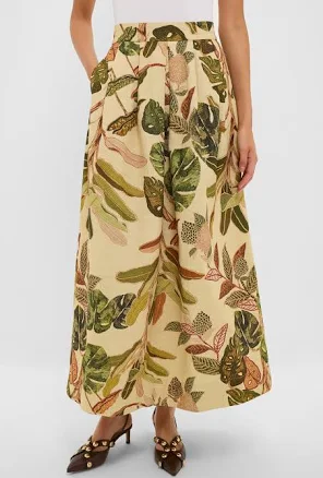 Dress to Forest Print Pleated Midi Skirt