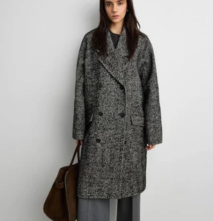 OAK + FORT Oversized Double-Breasted Wool-Blend Coat