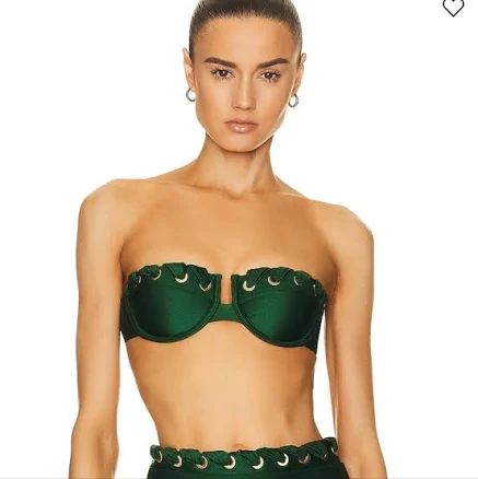 Zimmermann Devi Eyelette Balconette Bikini Top Emerald Women's