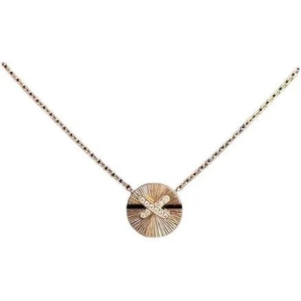 Chaumet Small Rose Gold And Diamond Jeux De Liens Harmony Pendant Necklace