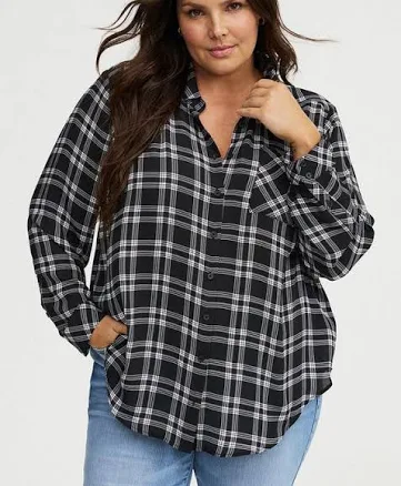 Women's Torrid Georgette Oversized Button Down Shirt