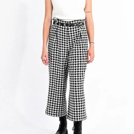 LILI Sidonio Cropped Houndstooth Pants