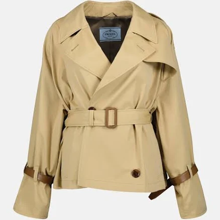 Prada Women's Twill-Weave Belted Cotton Trench Coat