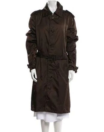 Prada Vintage 2000's Trench Coat in Brown, Women's US16, IT52 | XXL