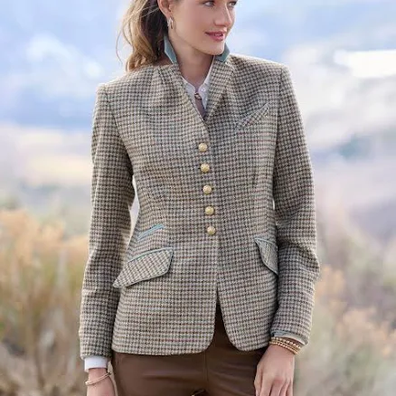 Lara Houndstooth Wool Jacket