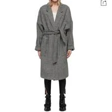 All Saints Lara Check Houndstooth Wool Coat