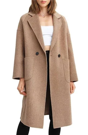 Belle & Bloom Publisher Double-Breasted Wool Blend Coat