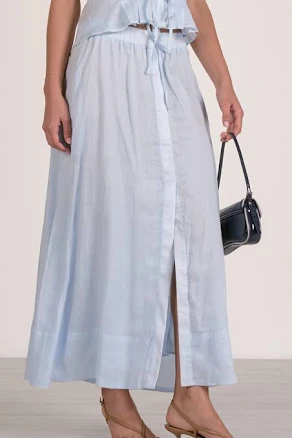 Ramie Slit Maxi Skirt