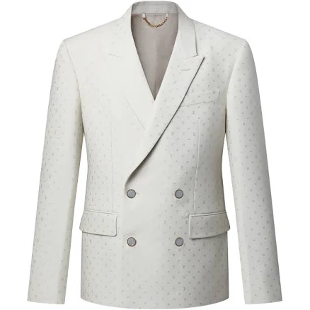 Louis Vuitton Monogram Double-Breasted Silk-mohair-blend Jacket