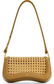 Joy Woven Inset Faux Leather Shoulder Bag