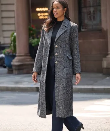 Roaman's Plus Size Tailored Tweed Coat