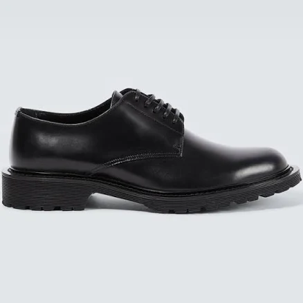 Saint Laurent Men, Army leather Derby shoes, Black, US 10, Formal shoes