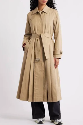 Damson Madder Women's Sofia Pleated Trench CoatDamson Madder Women's Sofia Pleated Trench Coat