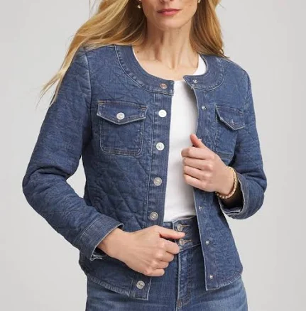 Chico's Women's Quilted Denim Jacket