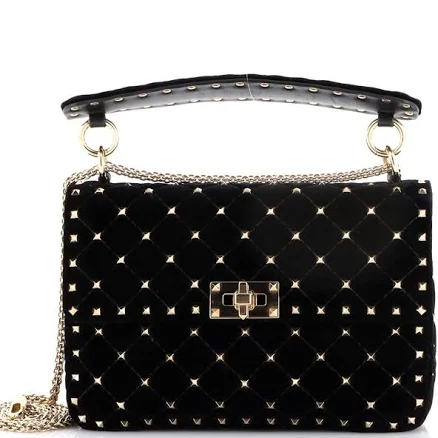 Valentino Garavani Women's Rockstud Velvet Spike Shoulder Bag