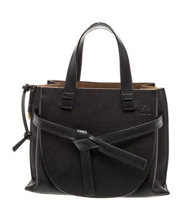 Loewe Gate Small Leather Top-Handle Tote Bag, Beige, Women's