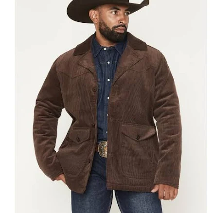 Blue Ranchwear Men's Brush Creek Corduroy Long Jacket