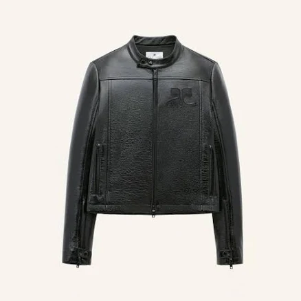 courreges Iconic Vinyl Biker Jacket