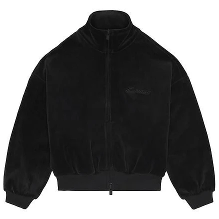Fear of God ESSENTIALS Kids Classic Fit Track Jacket in Black - size 2/3