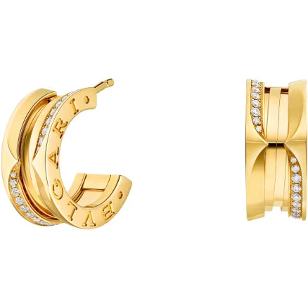 Bvlgari Women's B.zero1 18K Rose Gold Diamond Hoop Earrings