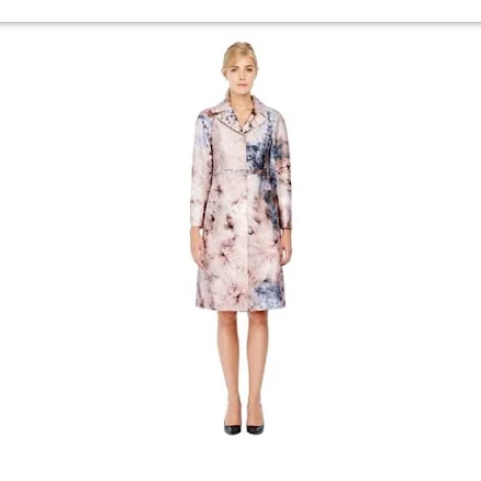 Valentino Jackets & Coats | Valentino Printed Trench | Color: Blue/Pink | Size: 8 | Lovelovelove1's Closet