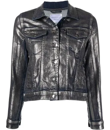 Madison Maison Metallic Coated Denim Jean Jacket