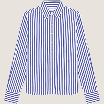 Givenchy Women's Striped Poplin Shirt with Givenchy Paris Embroidery