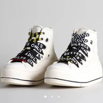 R13 Double Grommet Kurt High Top Sneaker - Ecru