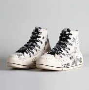 NWB R13 Double Grommet Kurt High Top Sneaker Graffiti Ecru Checker Size 5 $695
