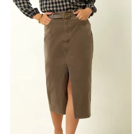 Single Stitch Women's Corduroy Midi Skirt