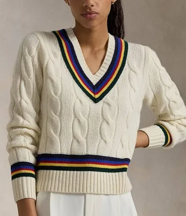 Polo Ralph Lauren Women's Cable-Knit Wool-Cashmere Cricket Sweater