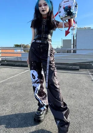 BlackMilk Skulls Straight Leg Cargo Pants