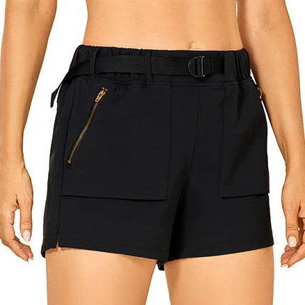 CRZ YOGA Women's Waterproof Hiking Shorts with Belt