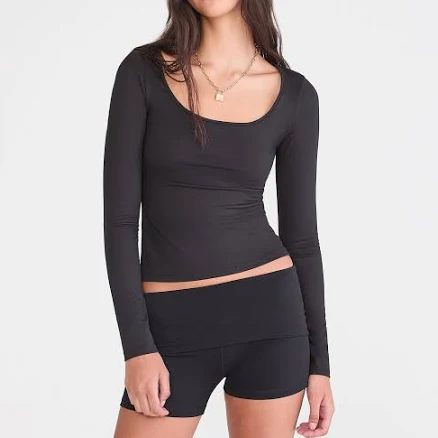 Aeropostale Women's Long Sleeve Scoop-Neck Tee