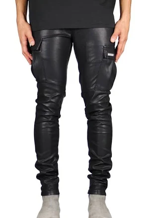 Men's Trendy Streetwear Leather Cargo Pants