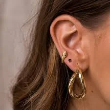 Serpent Hoop - Serpent Earrings - Tiny Hoops - Hoops Earrings - Gold Earrings - Silver Earrings - Minimal Earrings - Dainty Earrings