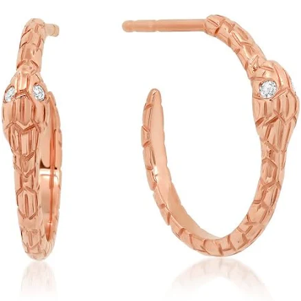 Maya Brenner 14K Rose Gold Snake Hoops Earrings