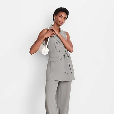 Loft Women's Versa Crepe Drape Vest with Pockets
