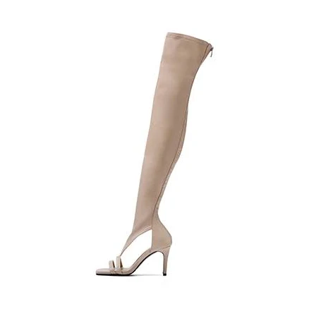 Side Cutout Open-Toe Boot Heels