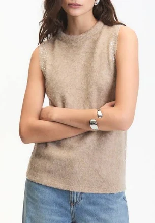 Myles Rhinestone Embellished Sweater Vest