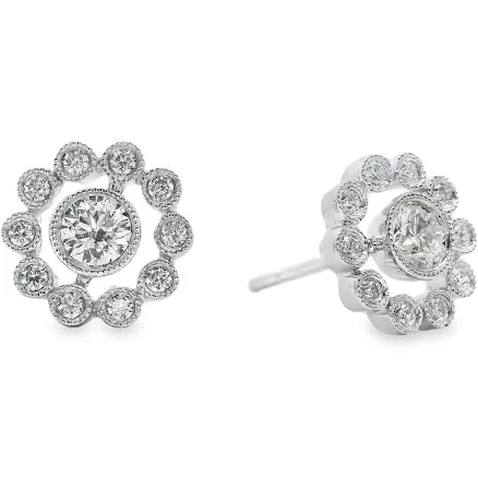 0.50ct Natural Diamond Stud Earrings in 18kt White Gold