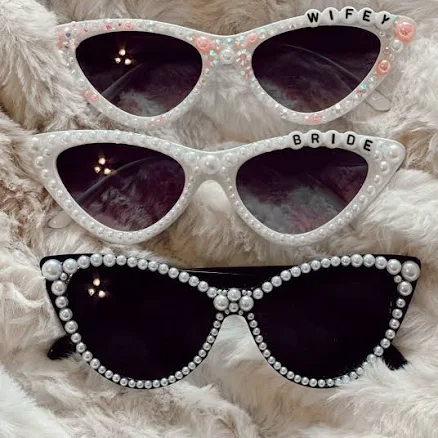 Pearl Embellished Cat Eye Sunglasses