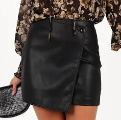 Petal & Pup Women's Rebecca Faux Leather Mini Skirt
