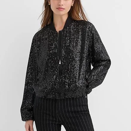 Loft Women's Sequin Bomber Jacket