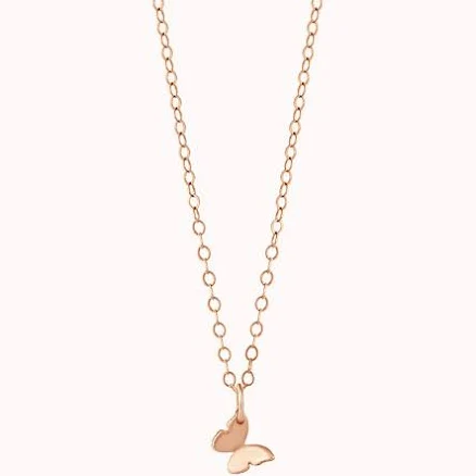 Butterfly Charm Necklace Waterproof + Hypoallergenic Jewelry 14k