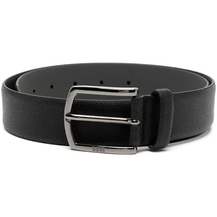 Boss Men's Logo Buckle Leather Belt